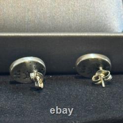 Antique Roman Glass Sterling Silver 925 Earrings Ancient Fragments Stamped