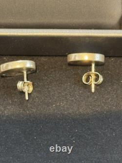 Antique Roman Glass Sterling Silver 925 Earrings Ancient Fragments Stamped