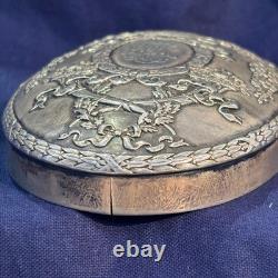 Antique Royal Glass Vanity Jar Sterling Silver Lid 47.67g Monogrammed