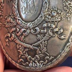 Antique Royal Glass Vanity Jar Sterling Silver Lid 47.67g Monogrammed