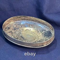 Antique Royal Glass Vanity Jar Sterling Silver Lid 47.67g Monogrammed
