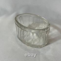 Antique Royal Glass Vanity Jar Sterling Silver Lid 47.67g Monogrammed