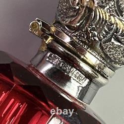 Antique Ruby Red Glass Scent Salt/ Perfume Bottle Double Ended Sterling Silver