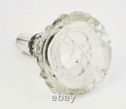 Antique STERLING SILVER MOUNTED CUT GLASS SCENT BOTTLE Chester 1921