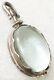 Antique Sterling Silver Glass Crystal Pools Of Light Oval Shaped Locket Pendant
