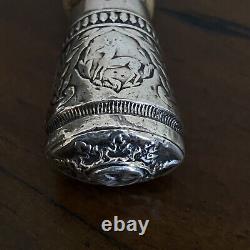 Antique Sheffield Sterling Silver&Jig Bone Hand Magnifying Glass England No Mono