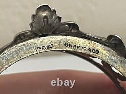 Antique Shreve & Co. Mauser Sterling Silver Master Salt with Cobalt Glass Insert