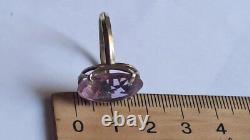 Antique Soviet Russian Ring Sterling Silver 875 Glass Women's Jewelry Size 8.5