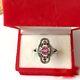 Antique Soviet Ussr Etched Ring Sterling Silver 875 Ruby Women Jewelry Size 8