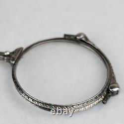 Antique Stamped Sterling Silver Folding Lorgnette Glasses in Good Condition