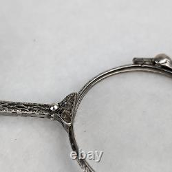 Antique Stamped Sterling Silver Folding Lorgnette Glasses in Good Condition