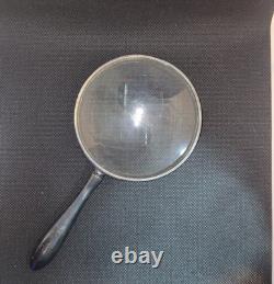 Antique Sterling Silver (. 925) Magnifying Glass 7.25 150g Monogram TJB 1900