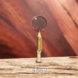 Antique Sterling Silver And Antler Handle Magnifying Glass