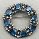 Antique Sterling Silver Blue Glass Wreath Brooch Tested
