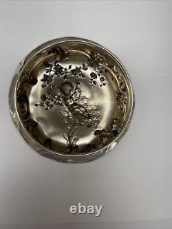 Antique Sterling Silver Cherub Covered & Clear Glass Vanity Jar -Top 46.5 Grams