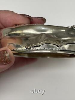 Antique Sterling Silver Cherub Covered & Clear Glass Vanity Jar -Top 46.5 Grams