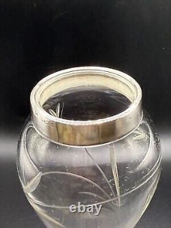 Antique Sterling Silver Collared Cut Glass Vase, Birmingham 1909 by Charles May