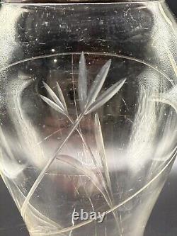 Antique Sterling Silver Collared Cut Glass Vase, Birmingham 1909 by Charles May