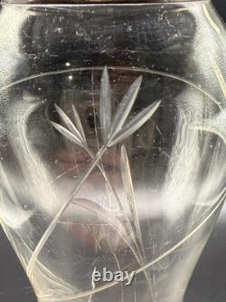 Antique Sterling Silver Collared Cut Glass Vase, Birmingham 1909 by Charles May