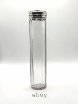 Antique Sterling Silver & Cut Glass Bottle London 1918 Frederick Wich