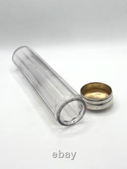 Antique Sterling Silver & Cut Glass Bottle London 1918 Frederick Wich