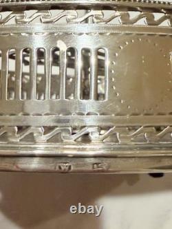 Antique Sterling Silver & Cut Glass Cruet Set with Stand English Hallmarked