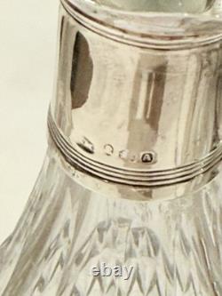 Antique Sterling Silver & Cut Glass Cruet Set with Stand English Hallmarked