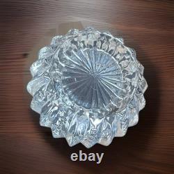 Antique Sterling Silver & Cut Glass Vanity Jar Art Nouveau Repousse Rose Lid