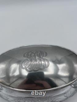 Antique Sterling Silver Dresser Jar Cut Glass