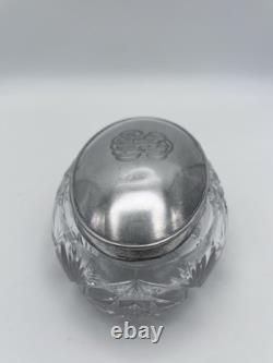 Antique Sterling Silver Dresser Jar Cut Glass