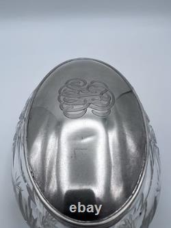 Antique Sterling Silver Dresser Jar Cut Glass