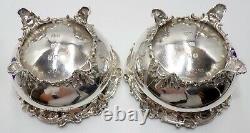 Antique Sterling Silver Edward John & Wm Barnard 1843 S/2 Blue Glass Master Salt