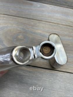 Antique Sterling Silver Glass Hip Flask London Please READ