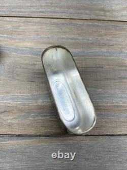 Antique Sterling Silver Glass Hip Flask London Please READ