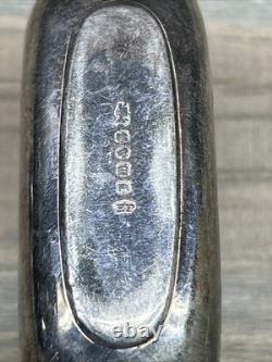 Antique Sterling Silver Glass Hip Flask London Please READ Antique Sterling Silver Glass Hip Flask London Please READ