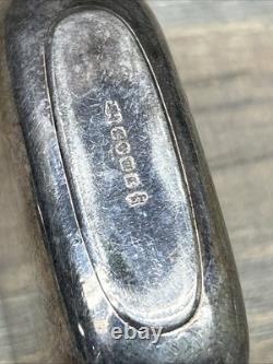 Antique Sterling Silver Glass Hip Flask London Please READ