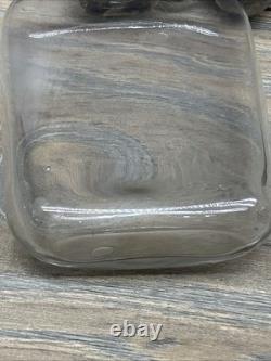 Antique Sterling Silver Glass Hip Flask London Please READ