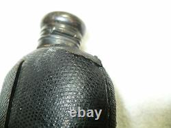 Antique Sterling Silver & Glass Medicine Whiskey Flask