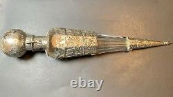 Antique Sterling Silver Glass Perfume Bottle