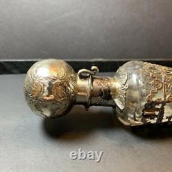 Antique Sterling Silver Glass Perfume Bottle