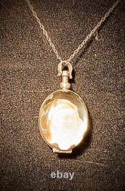 Antique Sterling Silver Glass Pool Of Light Locket