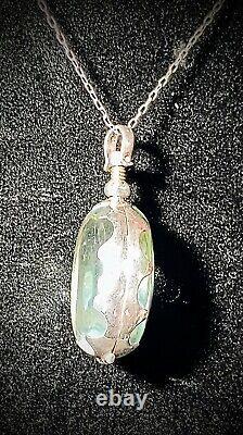 Antique Sterling Silver Glass Pool Of Light Locket