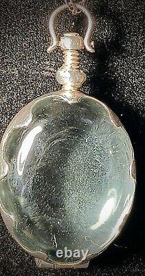 Antique Sterling Silver Glass Pool Of Light Locket