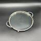 Antique Sterling Silver Glass Tray George A Henckel Round Handles Serving Vanity