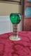 Antique Sterling Silver Green Glass Insert Vase, 9 1/2 Tall