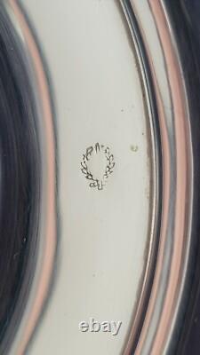 Antique Sterling Silver Green Glass Insert Vase, 9 1/2 Tall