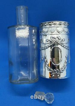 Antique Sterling Silver Hallmarked Cover 1908 & Glass Rose Water Bottle, H M