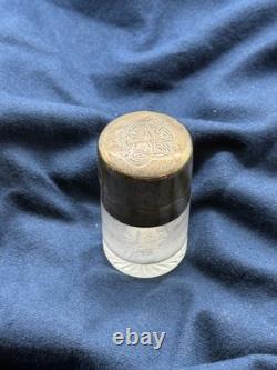 Antique Sterling Silver Lidded Glass Jar English Hallmarks Vanity/Ink Jar