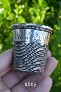 Antique Sterling Silver Only A Thimble Full Shot Glass