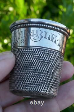 Antique Sterling Silver Only A Thimble Full Shot Glass